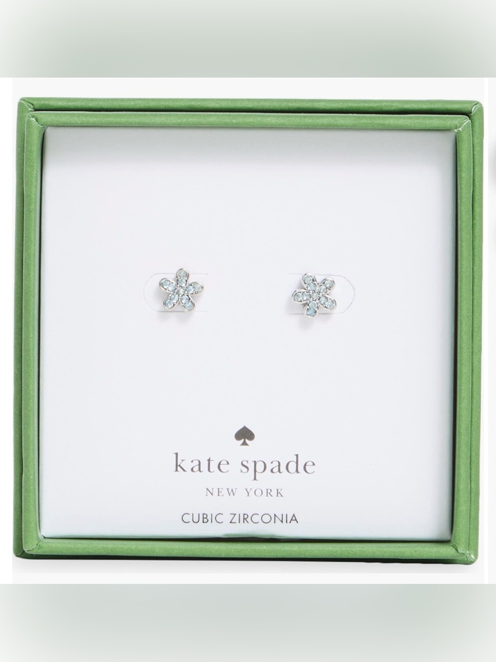 NWT Kate Spade Flower Cubic Zirconia Stud Earrings